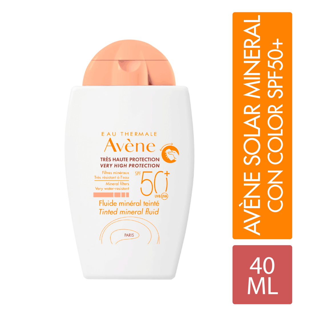 Protector Solar Fluido Mineral Con Color 50+40 ML