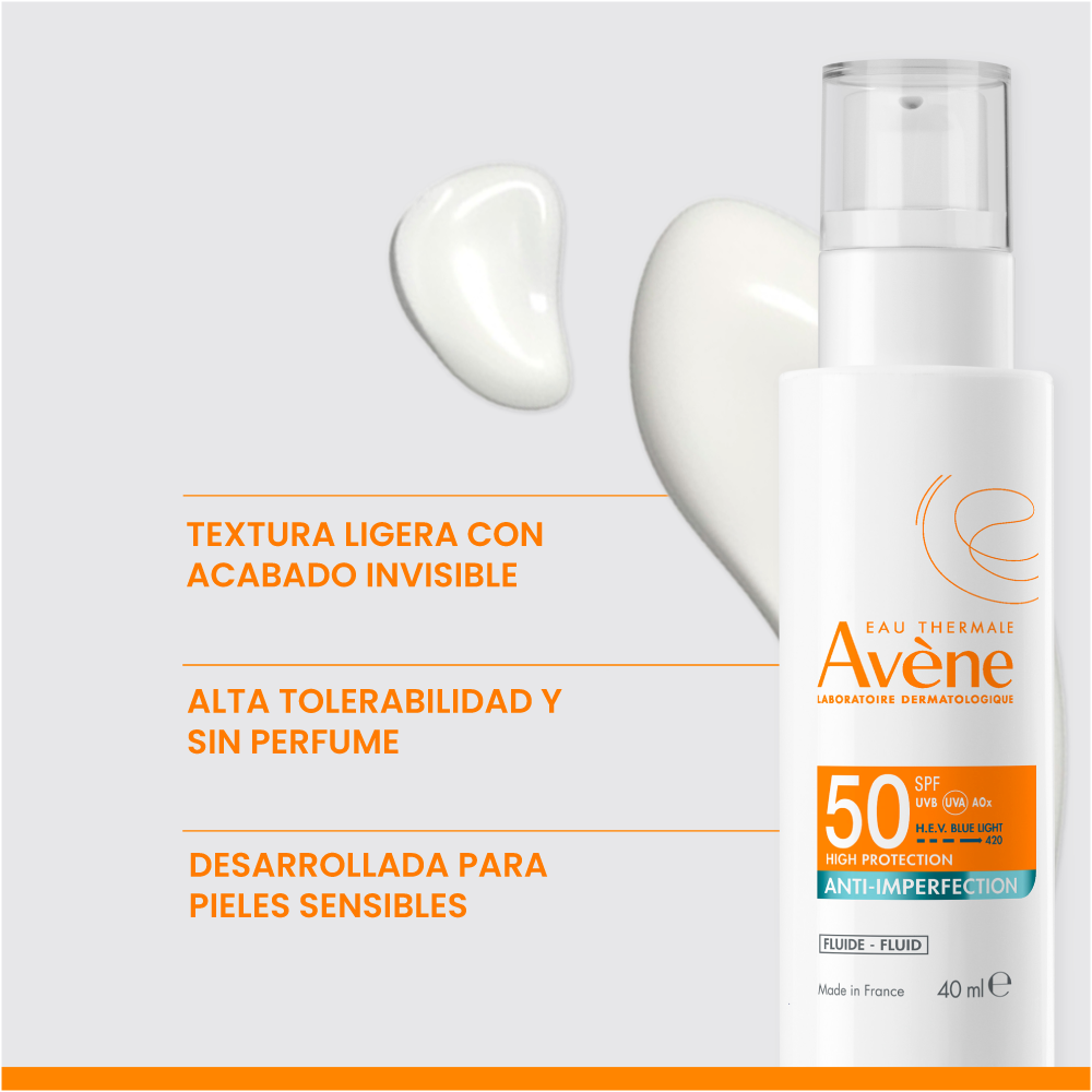Protector Solar Fluido Anti Imperfecciones SPF50 40 ML l Avène
